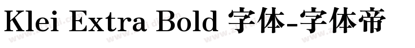 Klei Extra Bold 字体字体转换